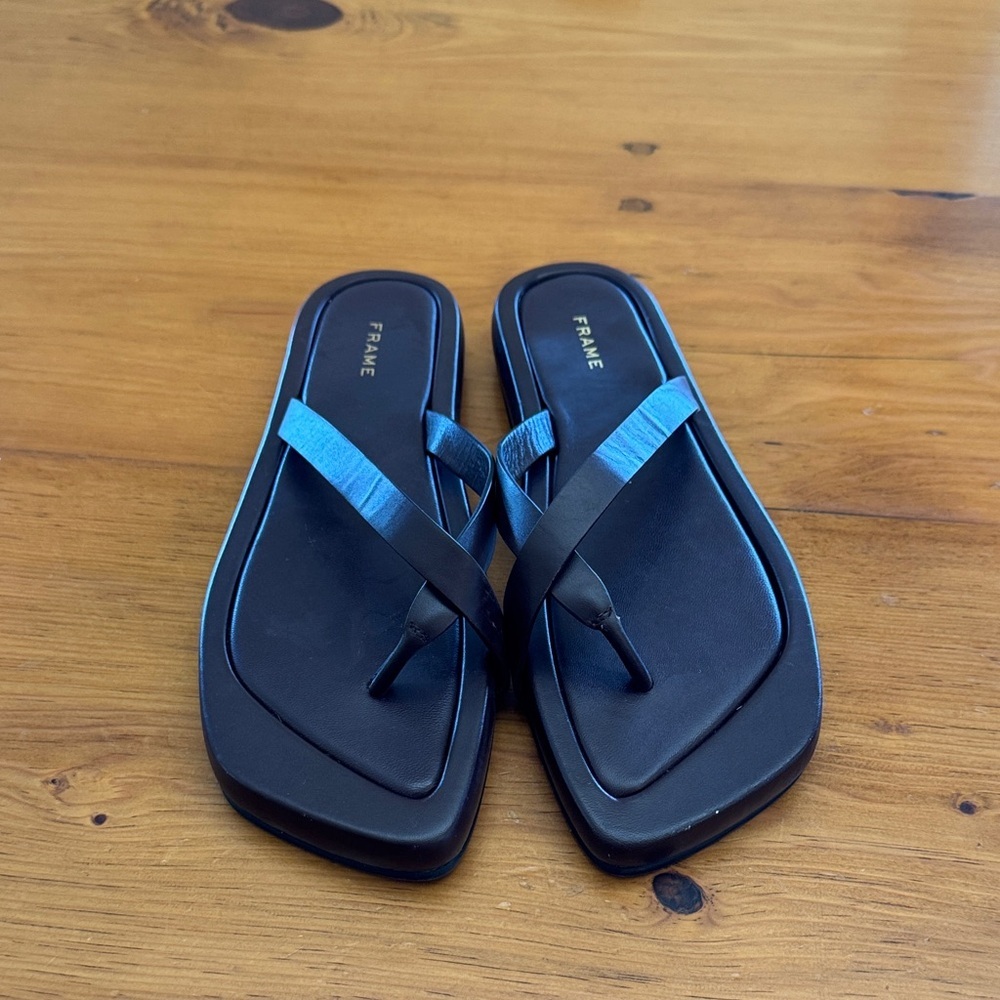 Frame Denim Women's Dark Brown Leather Strappy Slide Sandal - Picture 2 of 12